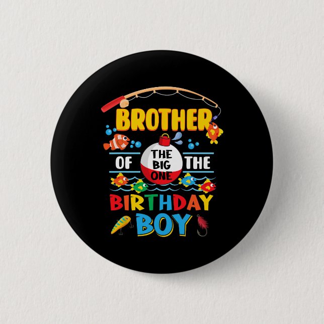 Bror till The Big One fiske 1-årsdag Ofisha Knapp (Framsida)