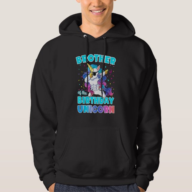 Bror till Unicorn Dabbing Unicorn Gi Hoodie (Framsida)