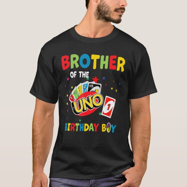 Bror till Uno Birthday Boy Uno Birthday Boy T Shirt (Framsida)