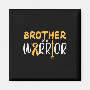 Bror till Warrior Childhood Cancer Ribbon-medveten Magnet