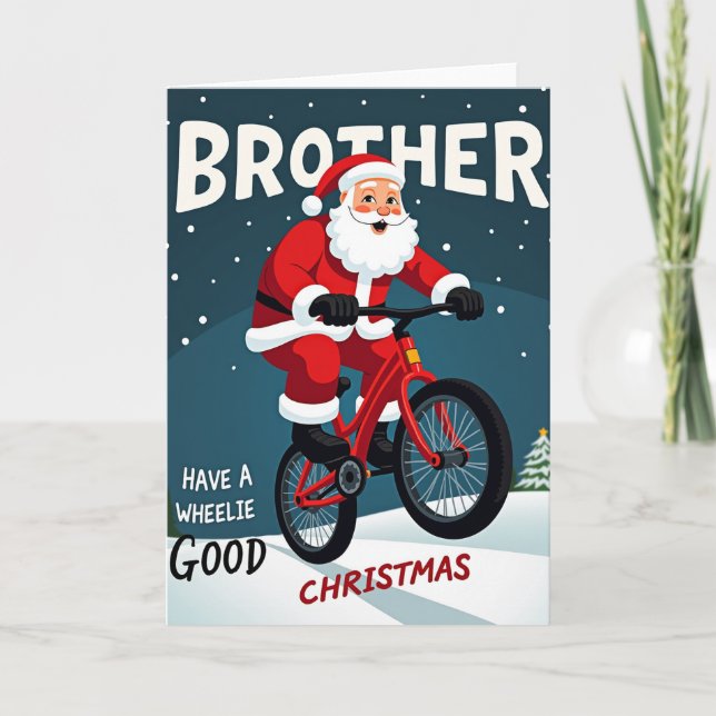 Bror Wheelie God Julkort Kort (Framsida)