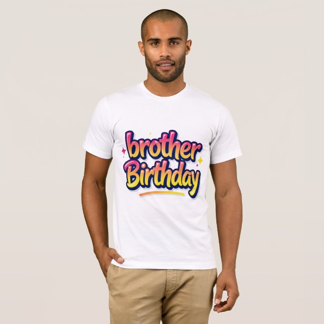 Brors födelsedag Färgglatt Graffiti-typografi T Shirt (Hel framsida)