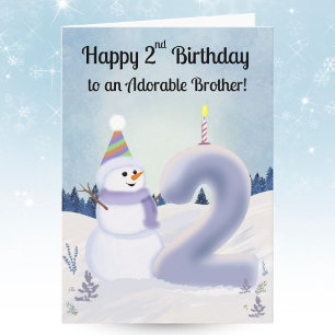 Brors lilla hjärta 2-årsdag Snömannen bygger Kort