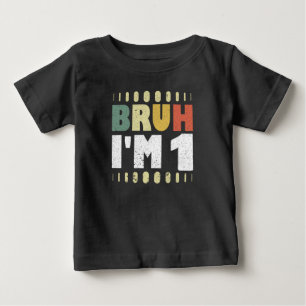 Brorsan jag är 1 Årgammal Första Födelsedag Rolig T Shirt