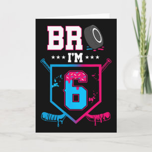Brorsan jag är 6 år gammal hockey glass dropp 6-år kort