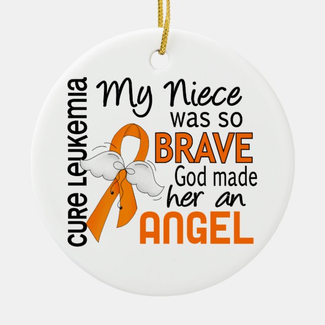 BrorsdotterLeukemia för ängel 2 Julgransprydnad Keramik (Framsidan)