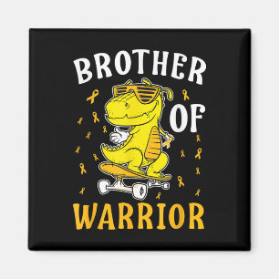 Brorson till Warrior Childhood Cancer Ribbon-medve Magnet