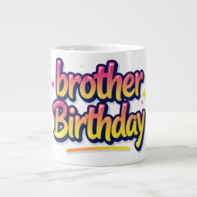 Brorsons Födelsedag Färgglatt Graffiti-typografi Jumbo Mugg (Framsidan)