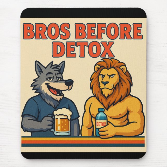 Bros Before Detox – Funny Lion and Wolf Cartoon Musmatta (Framsidan)