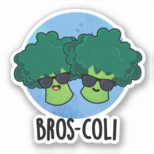 Bros-coli Funny Veggie Broccoli Pun Klistermärken