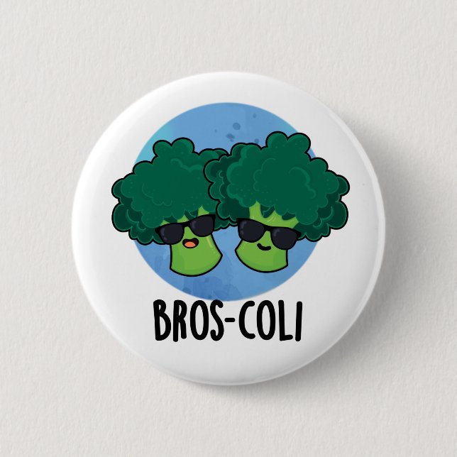 Bros-coli Funny Veggie Broccoli Pun Knapp (Framsida)