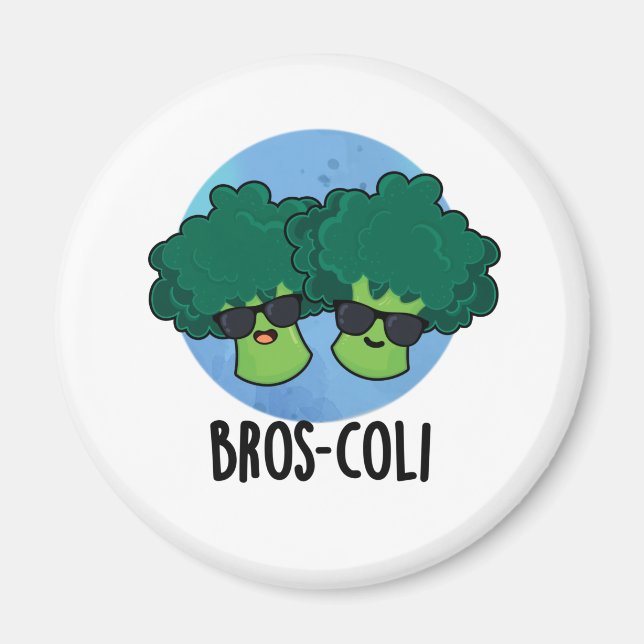 Bros-coli Funny Veggie Broccoli Pun Magnet (Framsidan)
