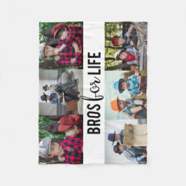 Bros for Life Brothers Photo Collage Typography Fleecefilt