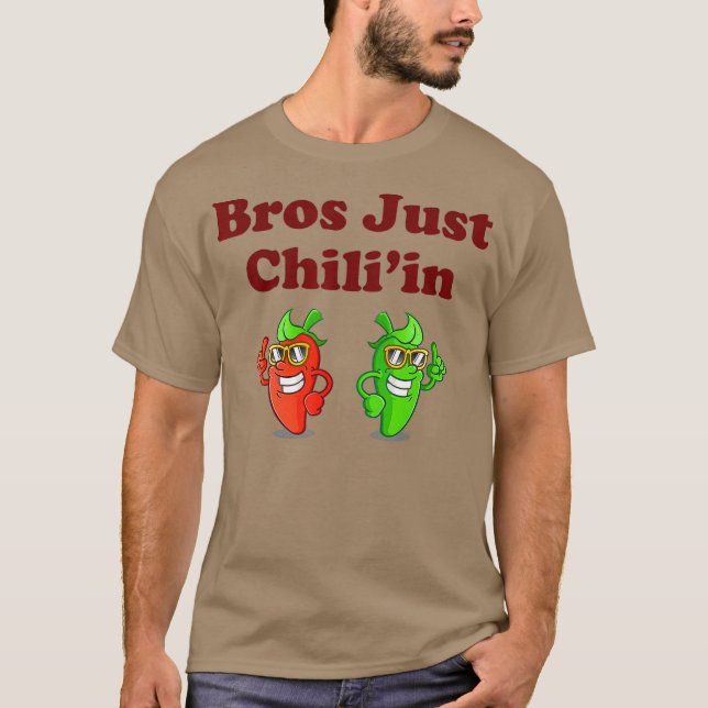 Bros Just Chiliin Spicy Cookoff T Shirt (Framsida)