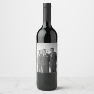 Bros, president John Kennedy, Robert & Ted Vinflaska Etikett