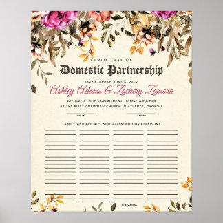 Bröscertifikat för domesticens partnerskap Guest B Poster