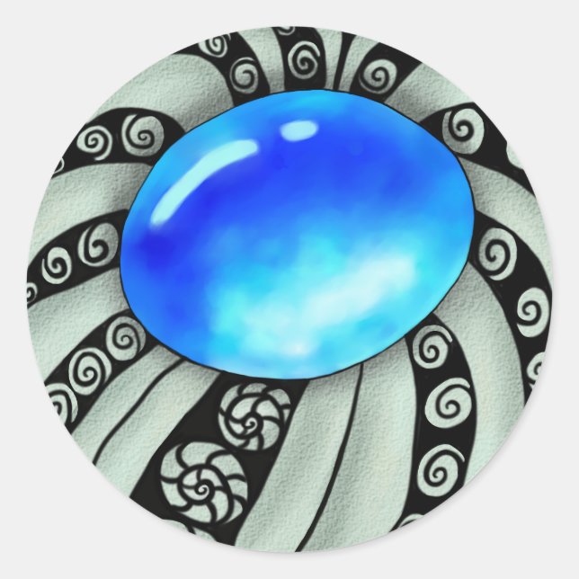 Brosche  runt klistermärke (Framsida)