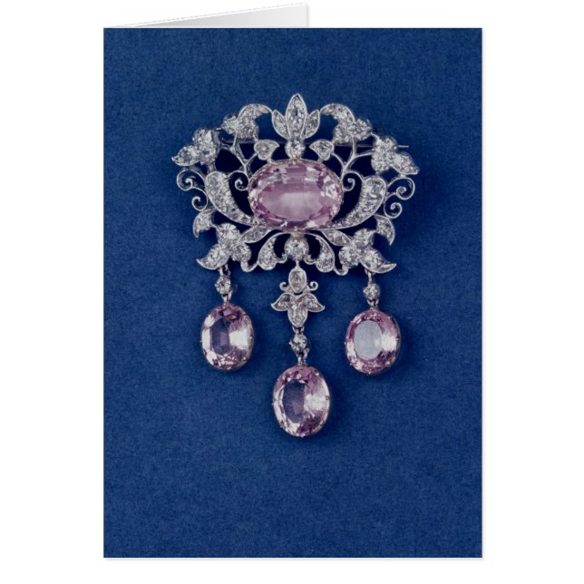 Broschen formar in av en blomma, c.1780 hälsningskort (Framsidan)