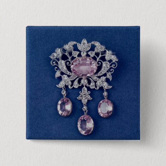 Broschen formar in av en blomma, c.1780 knapp (Framsida)