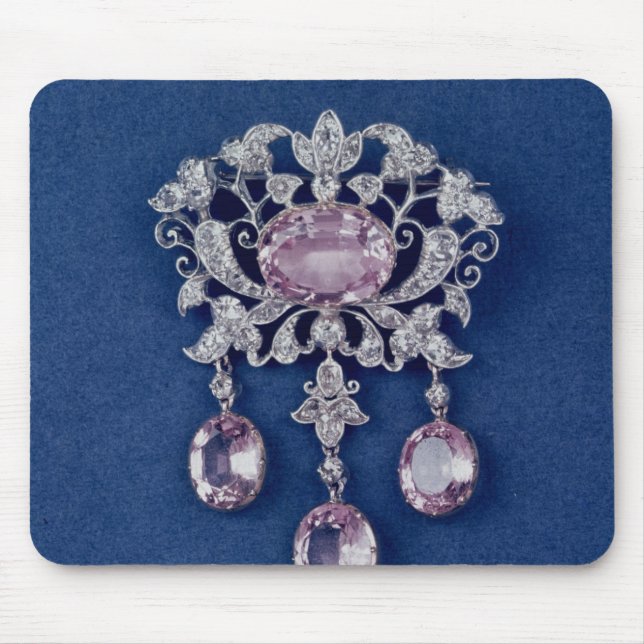 Broschen formar in av en blomma, c.1780 musmatta (Framsidan)