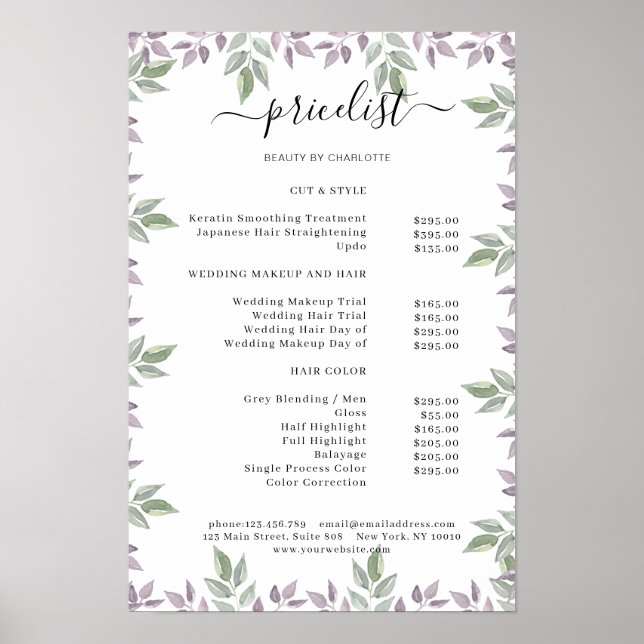 Broschyr för botanisk salong prislista poster (Framsidan)