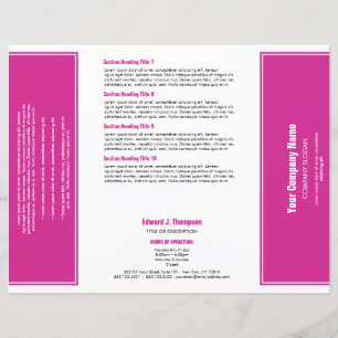 Broschyr magenta White Simple Gräns