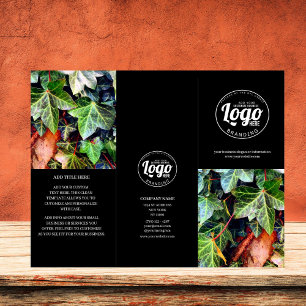 Broschyr om Business Logotyp & Photo Black Trifold