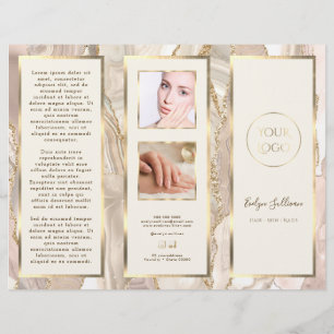 Broschyr om elegant Ivory Guld Agate