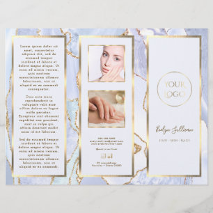 Broschyr om elegant Pastel Blue och Guld Agate