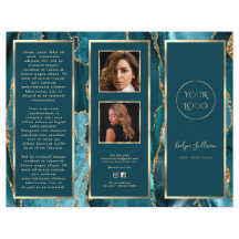 Broschyr om elegant Teal Guld Agate