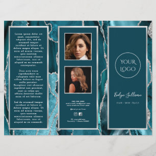 Broschyr om elegant Teal Silver Agate