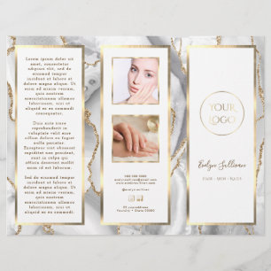Broschyr om elegant White och Guld Agate