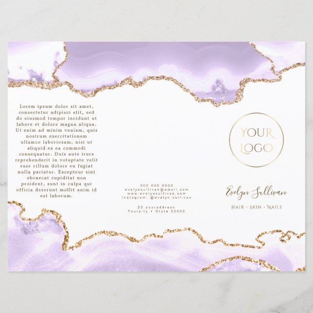 broschyr om lavender lila agate (Framsida)