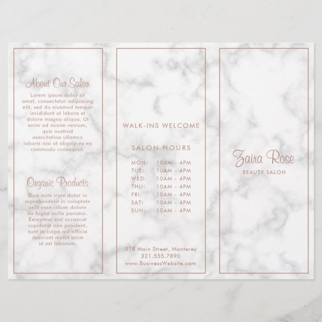 Broschyr om modern marble Elegant Business Trifold (Framsida)