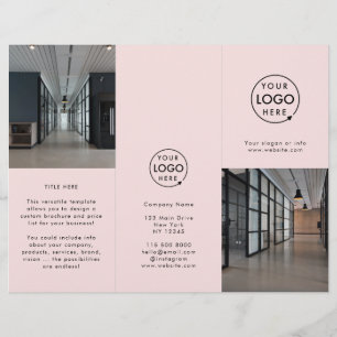 Broschyr om Rosa för Business Logotyp Pamphlet