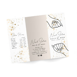 Broschyr om vit och Neutralt Guld Specks Nail Salo