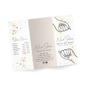 Broschyr om vit och Neutralt Guld Specks Nail Salo
