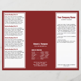 Broschyr White Red Simple Gräns