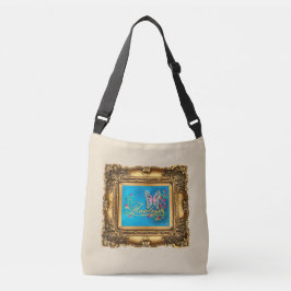 Brosskorssäckssäck med ogrät ram (medel) axelväska