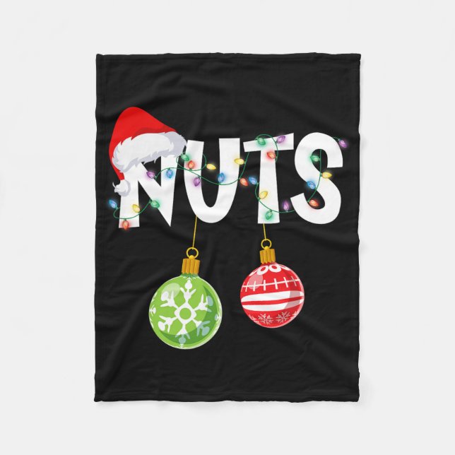 Bröst Nötter Matchande Kastanjer Jul Par Mig Fleecefilt (Framsidan)