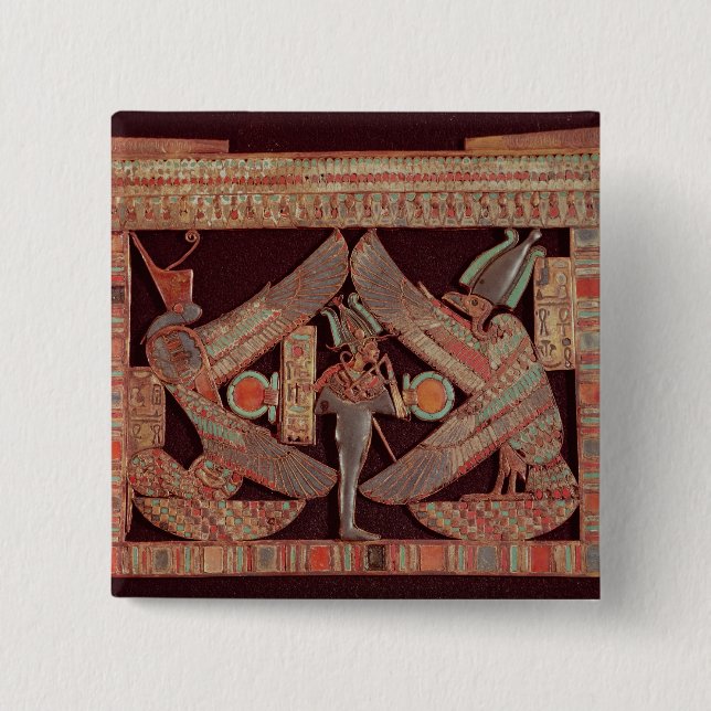 Bröst pläterar att visa Osiris, gud av Knapp (Framsida)