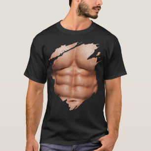 Bröst Si Förpackning Rektusmuskler Kropppsbyggare T Shirt