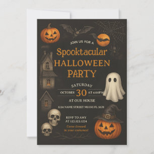 Bröstad inbjudan till salonytisk halloween