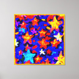 "Bröstande färgstarka stjärnor". Köp nu Canvastryck