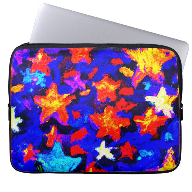 "Bröstande färgstarka stjärnor". Köp nu Laptop Fodral (Framsidan)