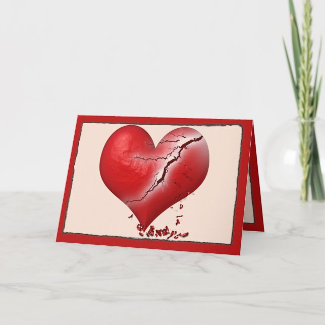 Bröstande hjärta helgkort (Framsida)