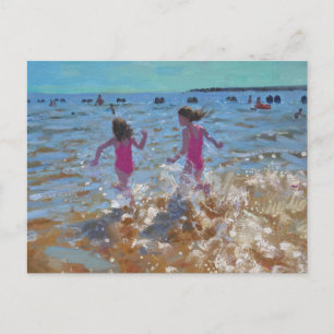 Bröstande i havet Clacton. 2014 Vykort