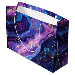 Bröstande Lila Blue Magenta Guld Galaxy