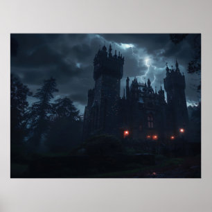 Bröstat slott i nattstormen poster
