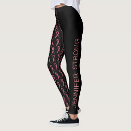 Bröstbenet Breast Cancer Springa ditt namn Stark R Leggings